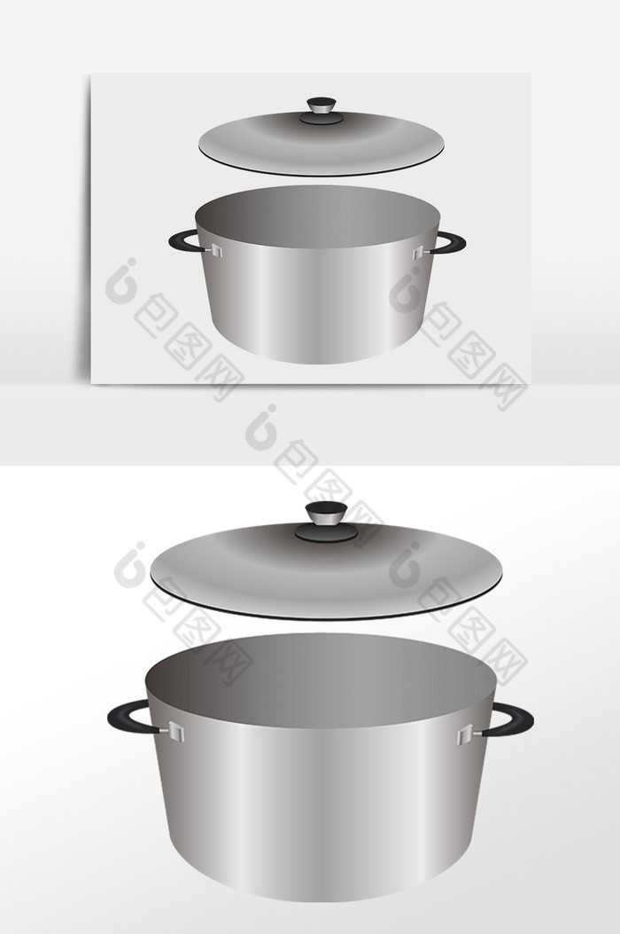 厨房厨具用品铝锅插画图片图片