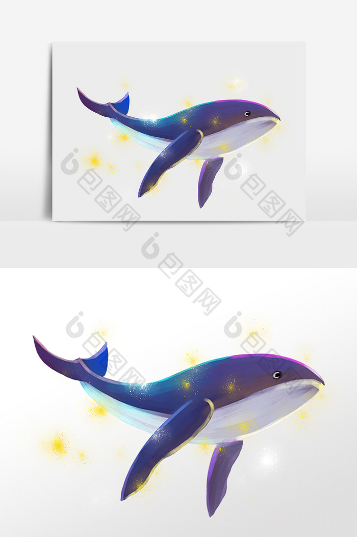 海洋水生物梦幻大鲸鱼插画图片图片