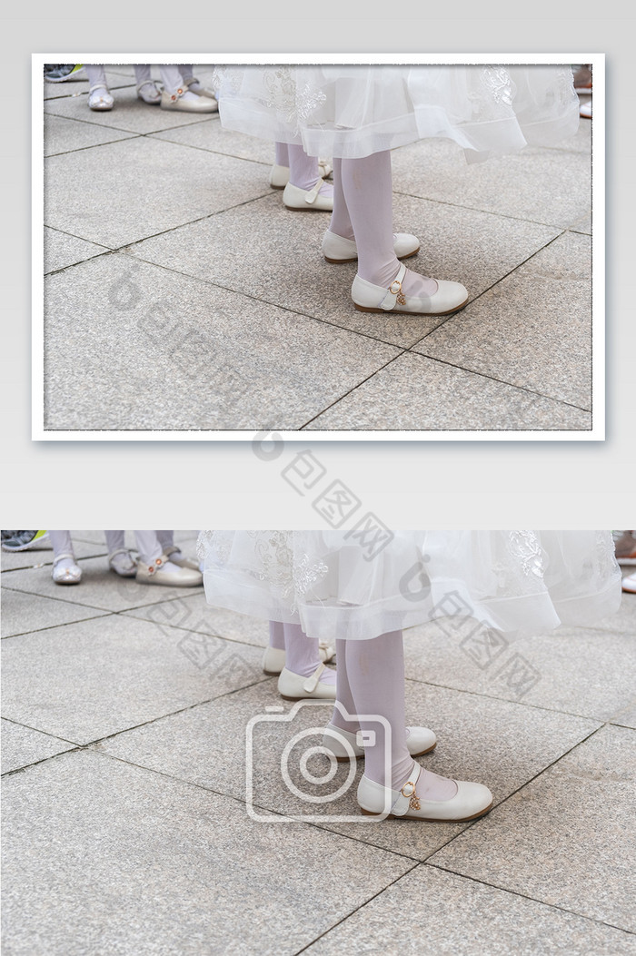 小清新白色舞鞋纱裙儿童童装童鞋优雅可爱图片图片