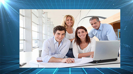 蓝色商务科技图文会声会影视频模板素材