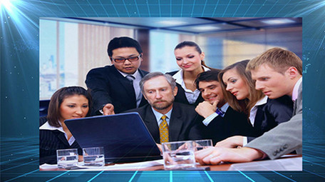 蓝色商务科技图文会声会影视频模板素材