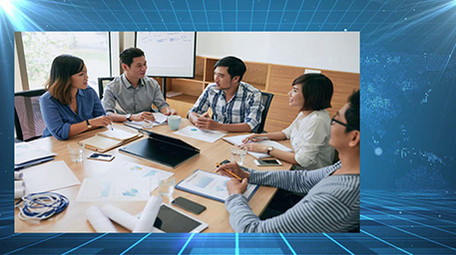 蓝色商务科技图文会声会影视频模板素材