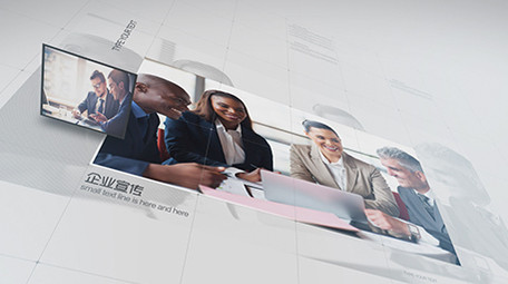 白色背景科技宣传图文展示AE模板