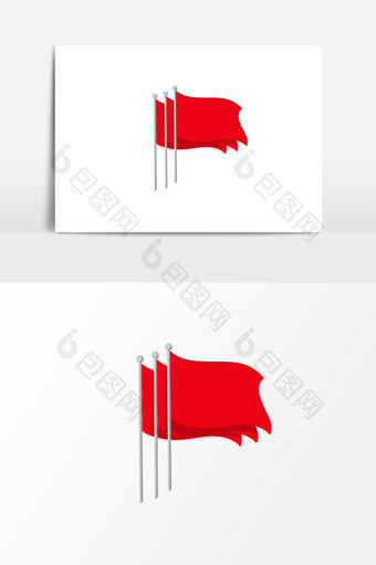 红色旗子设计元素图片