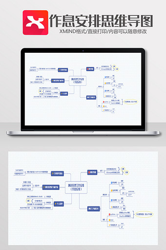 项目经理作息安排思维导图Xmind模板图片