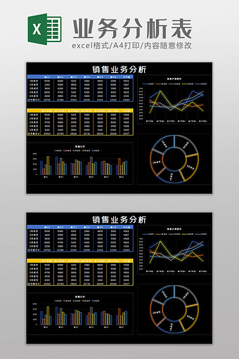 业务分析表Excel模板图片