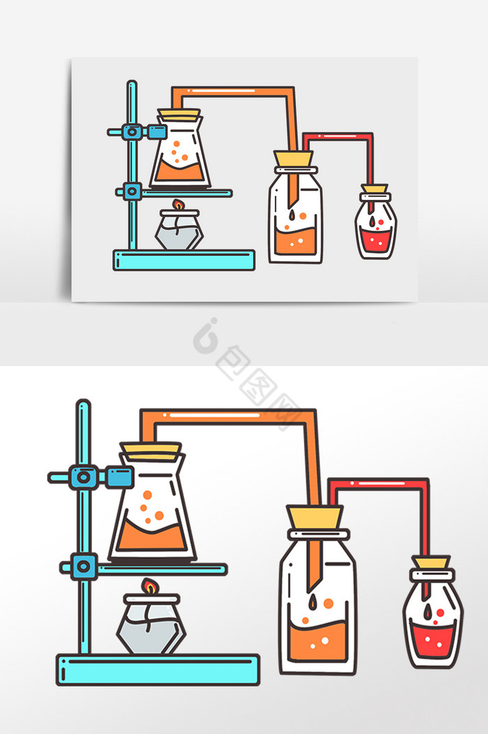 教育学习实验器材工具插画