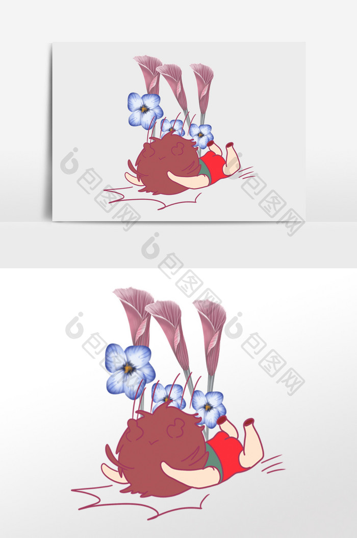 二次元表情包卡通漫画小红娘摔倒