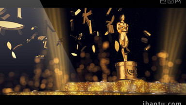 粒子环绕小金人颁奖典礼开场动画AE模板