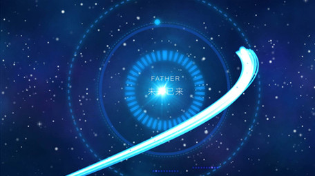 科技风粒子光线穿越星空片头片尾AE模板