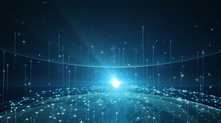 科技风粒子光线穿越星空片头片尾AE模板