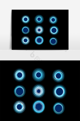 蓝色螺旋光效效果素材图片