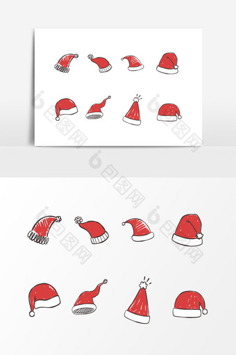 红色帽子圣诞帽设计素材图片