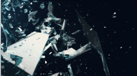 玻璃破碎动画运动悬疑电影片头AE模板