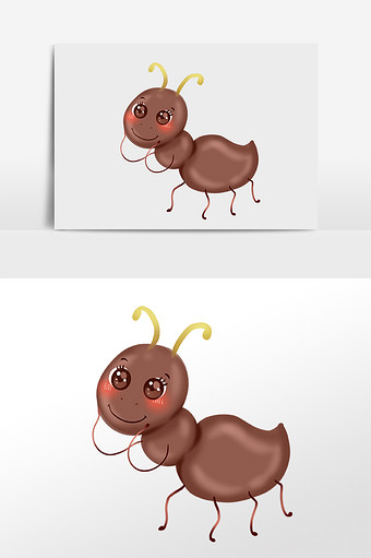 手绘小可爱可爱动物蚂蚁插画