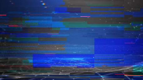 蓝色科技创新未来粒子图文模板