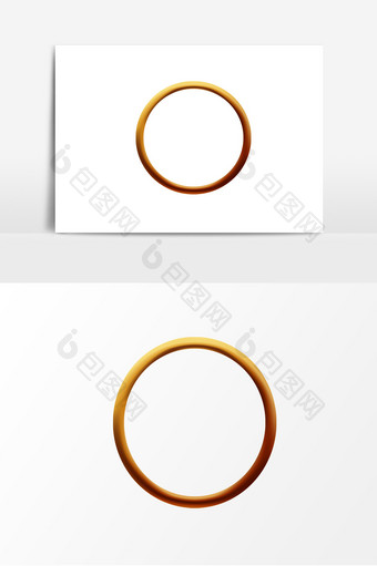 创意质感金色金属圆环装饰元素图片