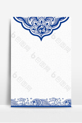 蓝色花纹青花瓷陶瓷背景图片