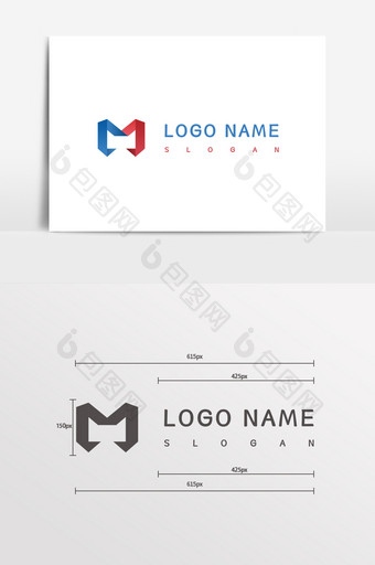 大气字母M型企业logo图片