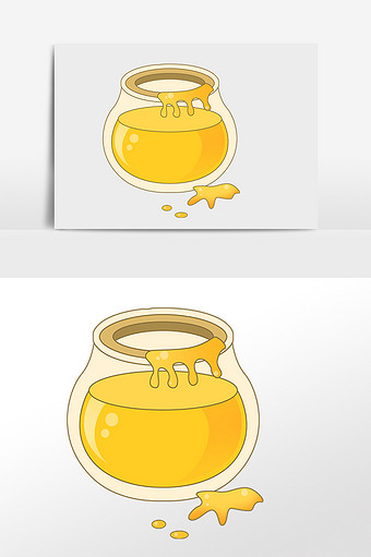 手绘营养天然美味蜂蜜插画图片