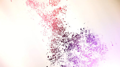 音乐符号粒子动画展示LOGO片头AE模板