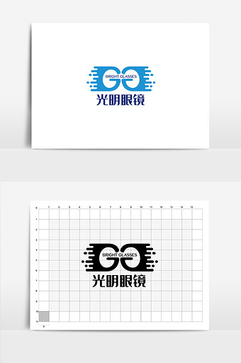 光明眼镜logo标志设计企业vi图片下载