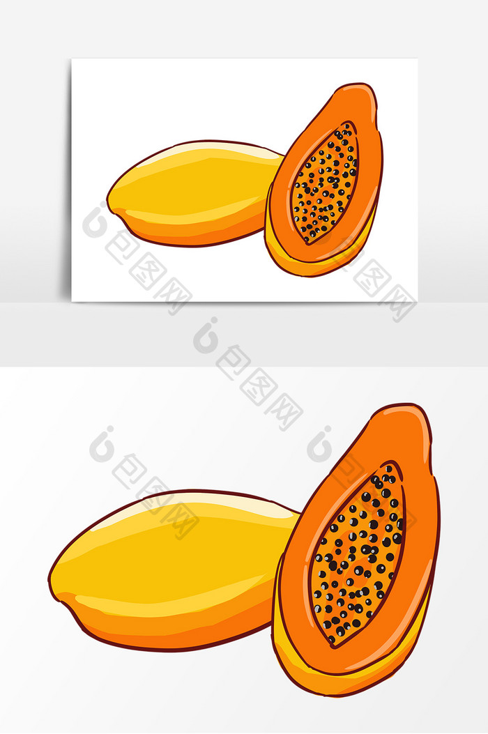 木瓜水果卡通元素
