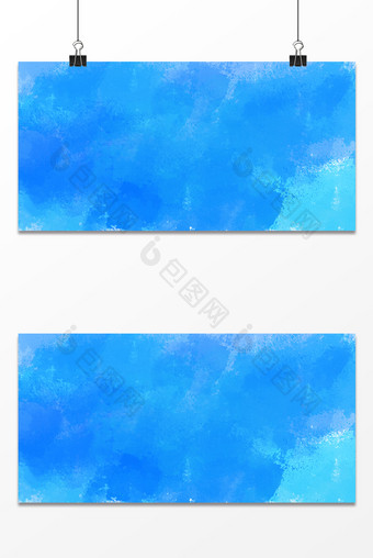 蓝色梦幻水彩纹理BANNER背景图图片