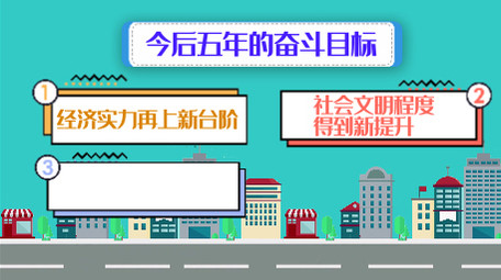 卡通图文数据5年奋斗目标字幕AE模板