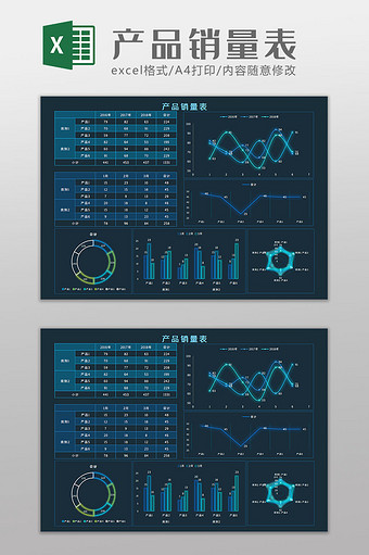 产品销量表Excel模板图片