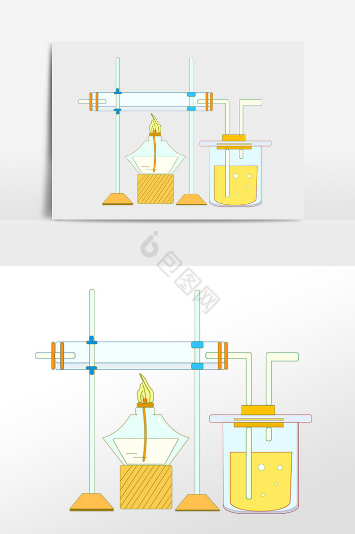 实验化学容器烧杯插画