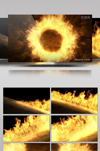 3款燃烧火焰动画背景合成特效元素素材视频图片
