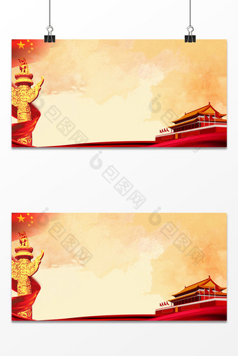 建党建军国庆红色背景展板设计图片