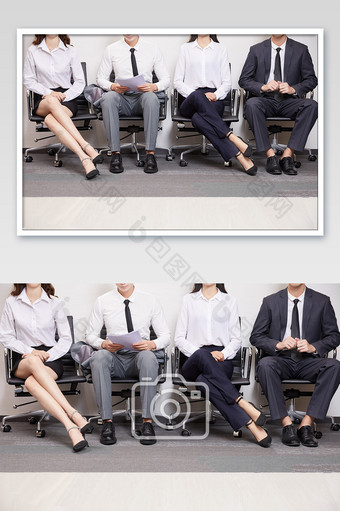 商务办公室团队办公白领等待面试的人图片