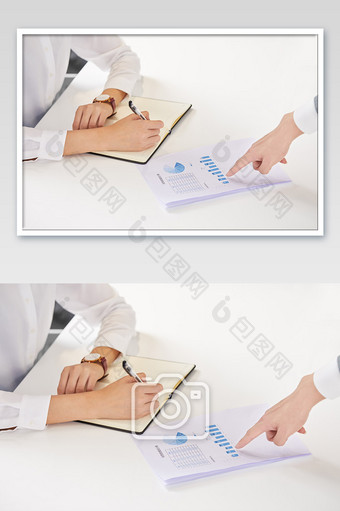 商务办公室团队办公白领特写手部手指文件图片