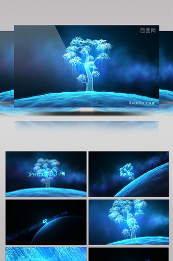 环境保护片头地球生命之树AE模板图片