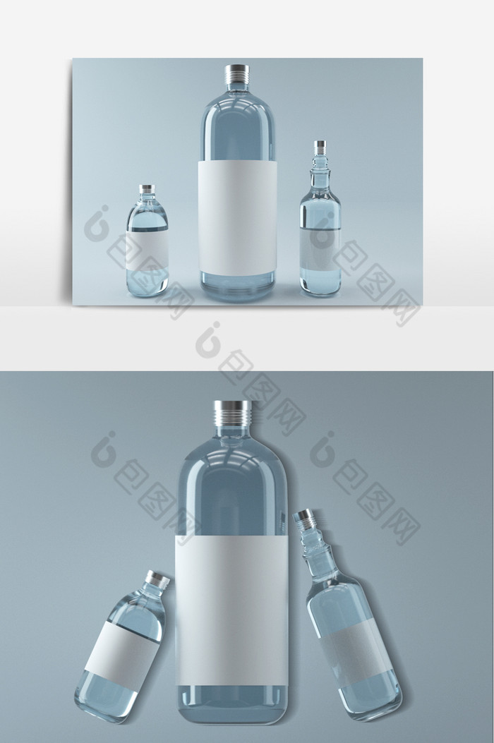 简约清新的玻璃瓶水图片图片