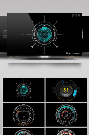 8款HUD仪表动画带通道特效元素素材视频图片