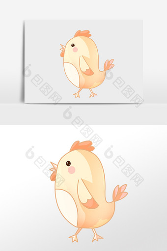 手绘小可爱动物小鸡插画图片