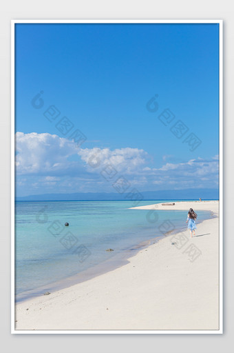 东南亚沙巴宁静洁白沙滩摄影图片