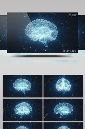 4K人类大脑三维图高清视频素材图片
