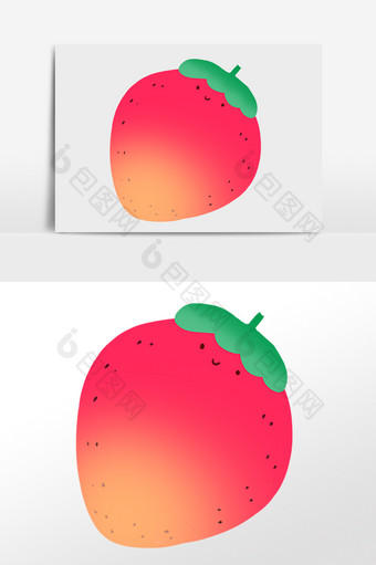 手绘创意水果草莓边框插画图片