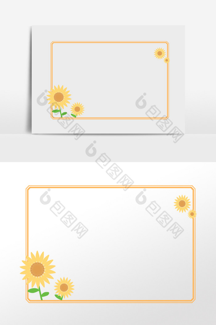 植物向日葵边框插画图片图片