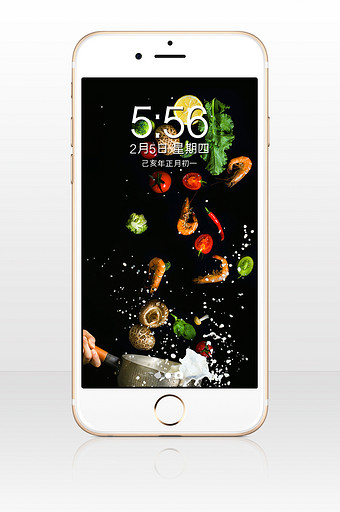 暗调美食海鲜汤锅静物摄影图片手机壁纸图片