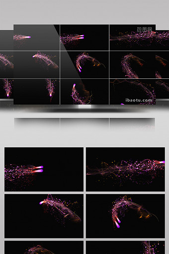 4组带通道漂亮粒子路径拖尾视频素材图片