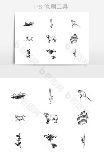 动物插画图案笔刷图片