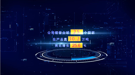 蓝色高科技企业数据图文宣传包装AE模板