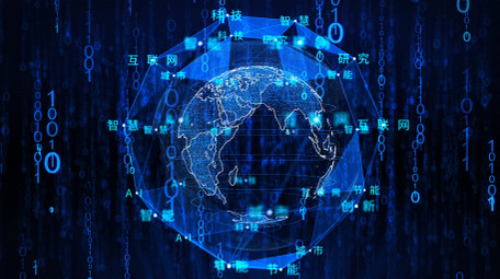 大气蓝色大数据科技黑客帝国图文AE模板