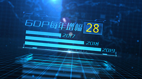 蓝色科技数据图表信息展示AE模板