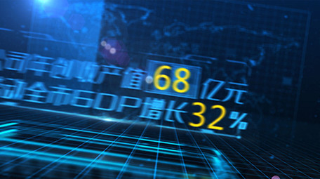 蓝色科技数据图表信息展示AE模板